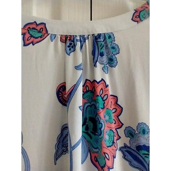 CATHERINES White Blue Floral Popover Blouse Cottagecore Peasant Boho- 3X (26/28) - Picture 8 of 10